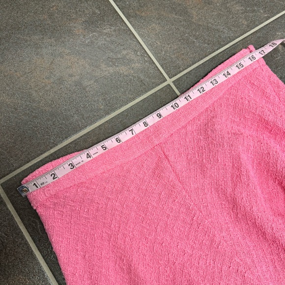 NEW Zara Tweed Textured High Waist Midi Skirt Candy Barbie Long Pink XL NWT - Picture 14 of 15